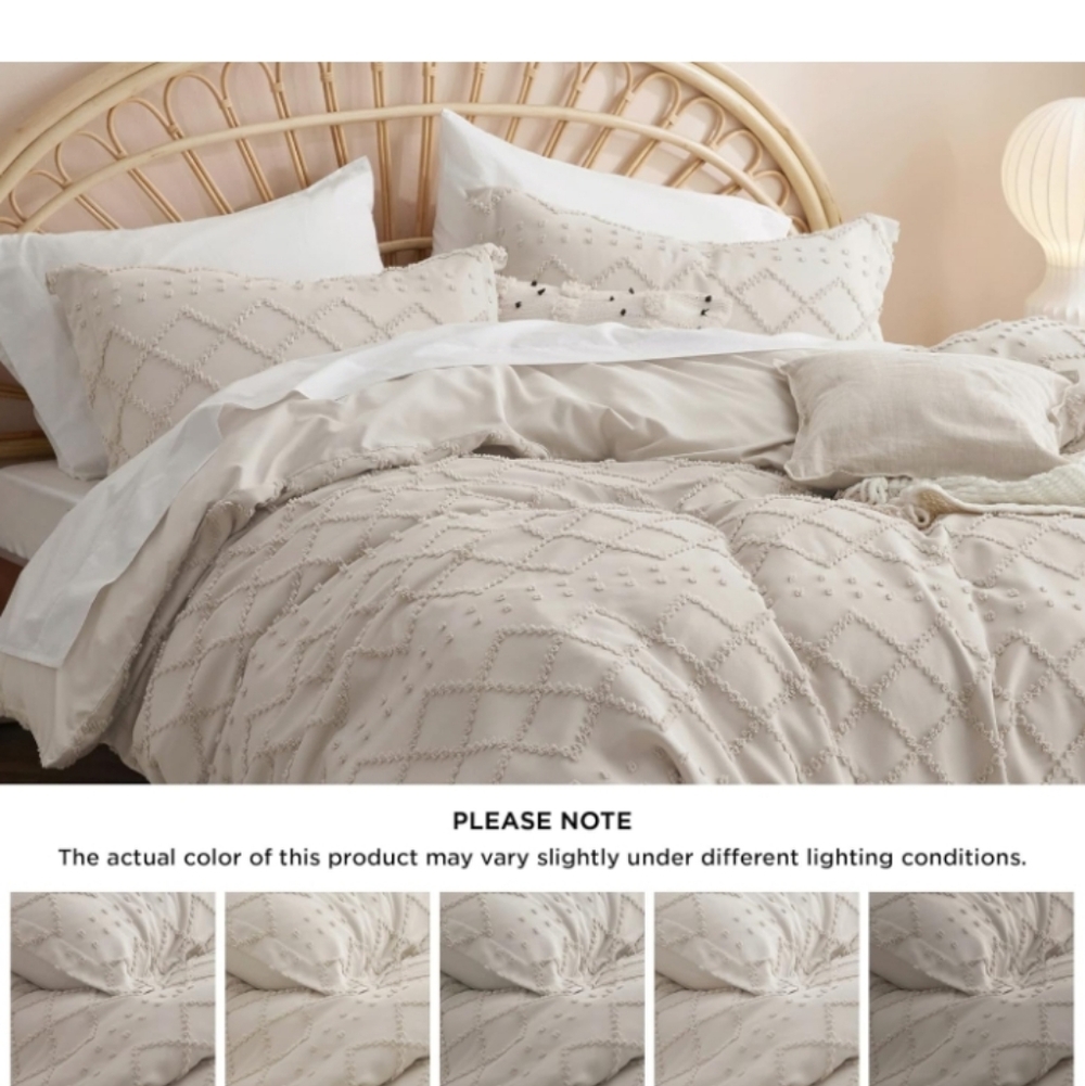 Bedsure Boho Beige(Queen) Duvet Bedding Set-New Never Used. - Picture 3 of 8
